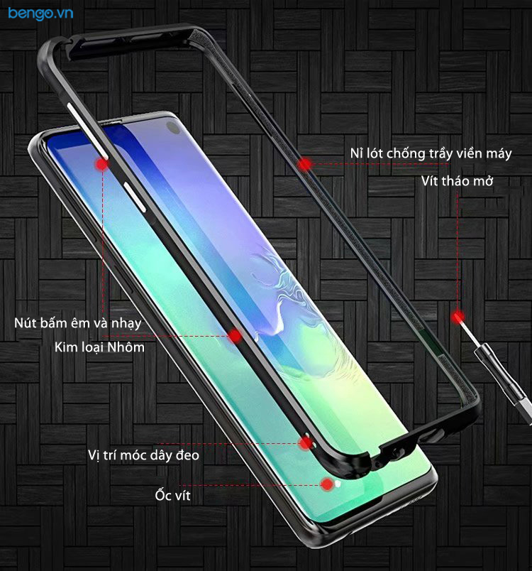 Viền kim loại LUPHIE cho Samsung Galaxy S10 Plus Aluminum Metal