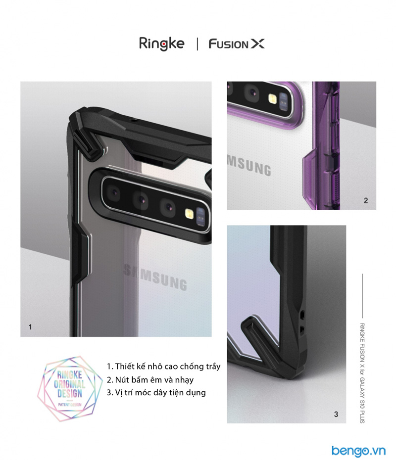 Ốp lưng Samsung Galaxy S10 Plus RINGKE Fusion X