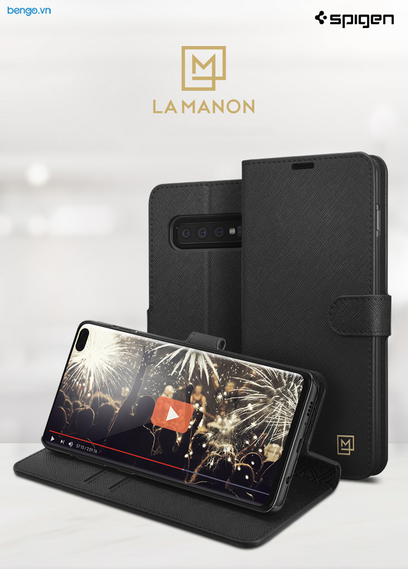 Bao da Samsung Galaxy S10 Plus Spigen La Manon Wallet