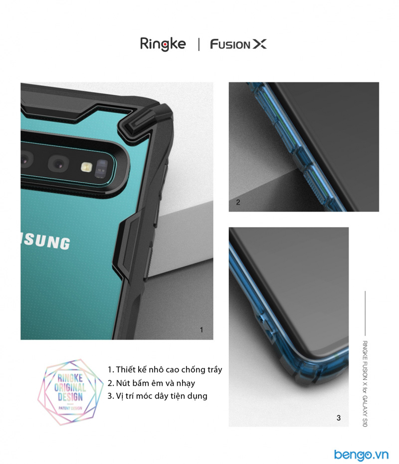 Ốp lưng Samsung Galaxy S10 RINGKE Fusion X