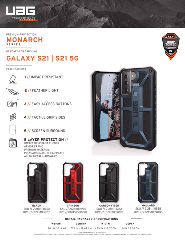 Ốp lưng Samsung Galaxy S21 5G UAG Monarch Series