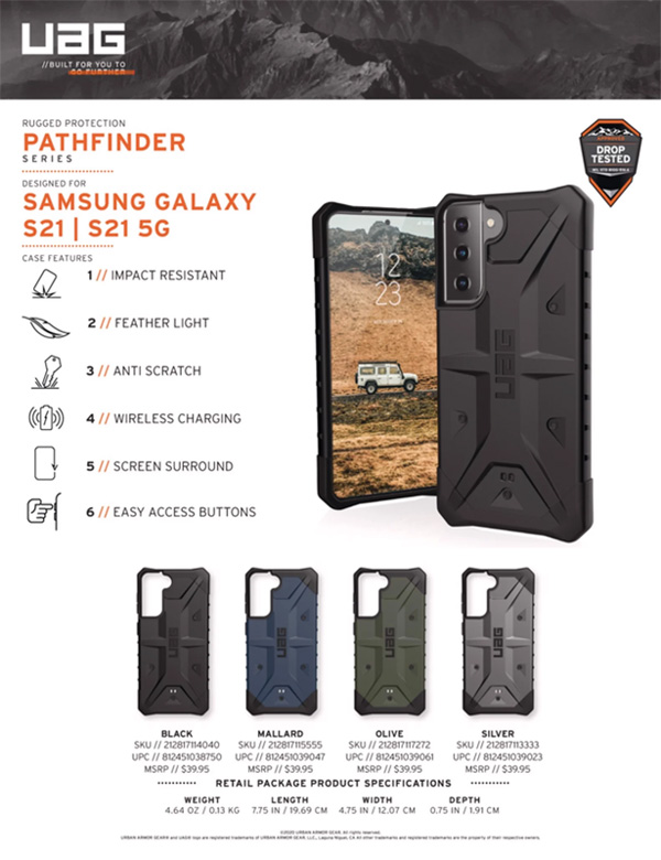 Ốp lưng Samsung Galaxy S21 5G UAG Pathfinder Series