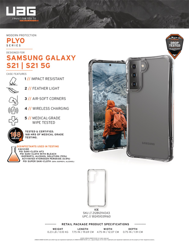 Ốp lưng Samsung Galaxy S21 5G UAG Plyo Series