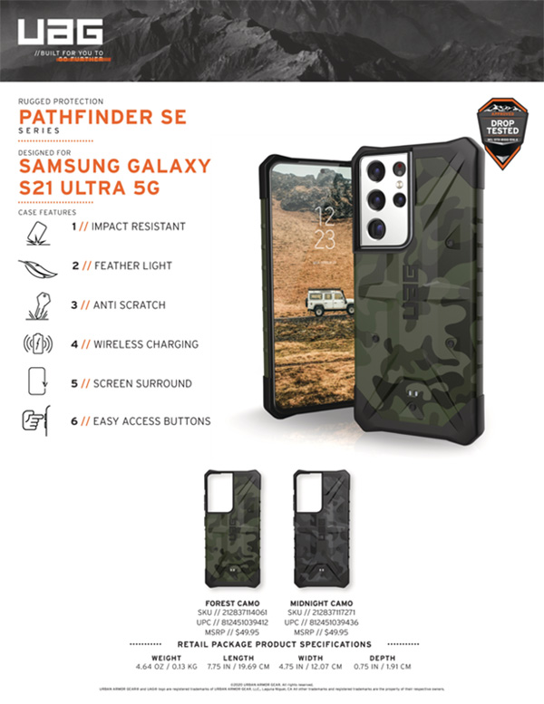 Ốp lưng Samsung Galaxy S21 Ultra 5G UAG Pathfinder SE Series