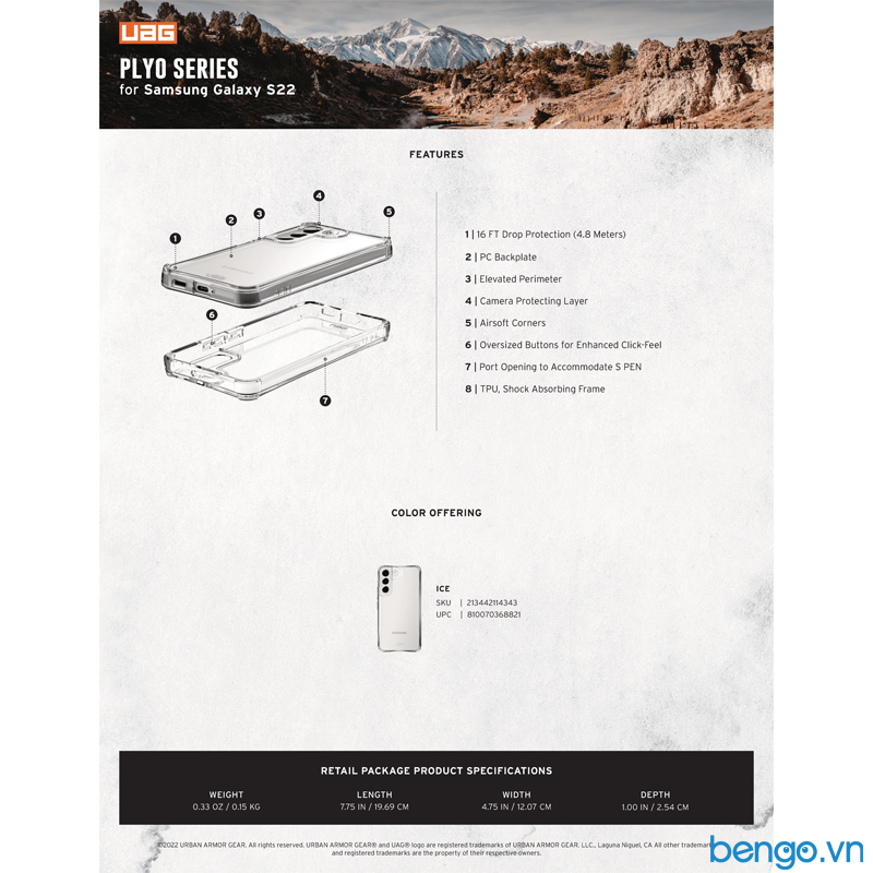 Ốp lưng Samsung Galaxy S22 UAG Plyo Series