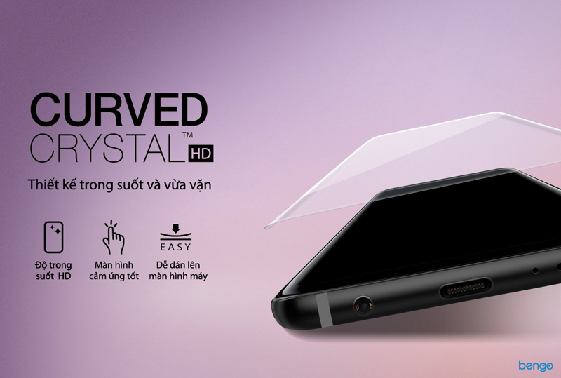 Dán màn hình Samsung Galaxy S9 SPIGEN Curved Crystal HD