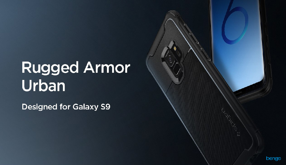 Ốp lưng Samsung Galaxy S9 SPIGEN Rugged Armor Urban - Black Ốp lưng Samsung Galaxy S9 SPIGEN Rugged Armor Urban - Black