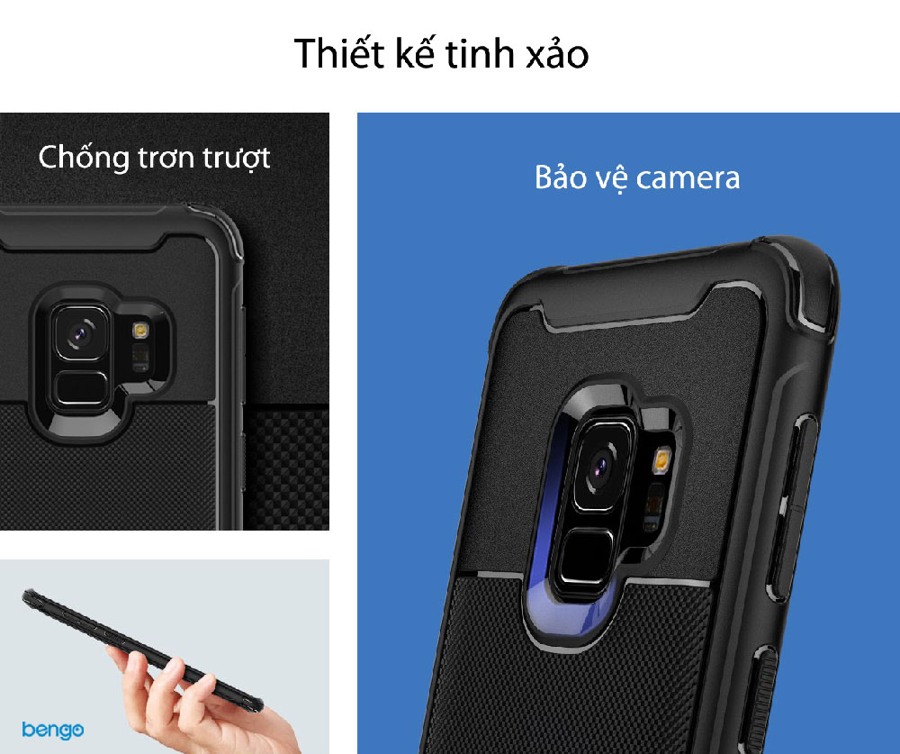 Ốp lưng Samsung Galaxy S9 SPIGEN Rugged Armor Urban - Black Ốp lưng Samsung Galaxy S9 SPIGEN Rugged Armor Urban - Black