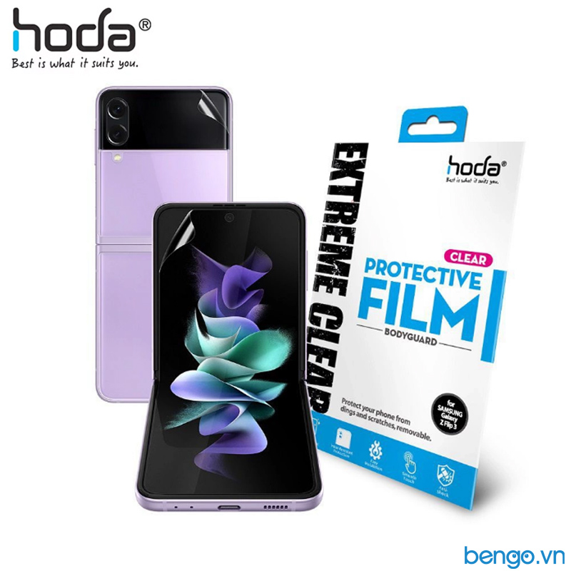 Bộ dán HODA 2 in 1 trong suốt cho Samsung Galaxy Z Flip 3 5G