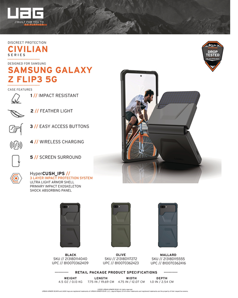 Ốp lưng Samsung Galaxy Z Flip 3 5G UAG Civilian