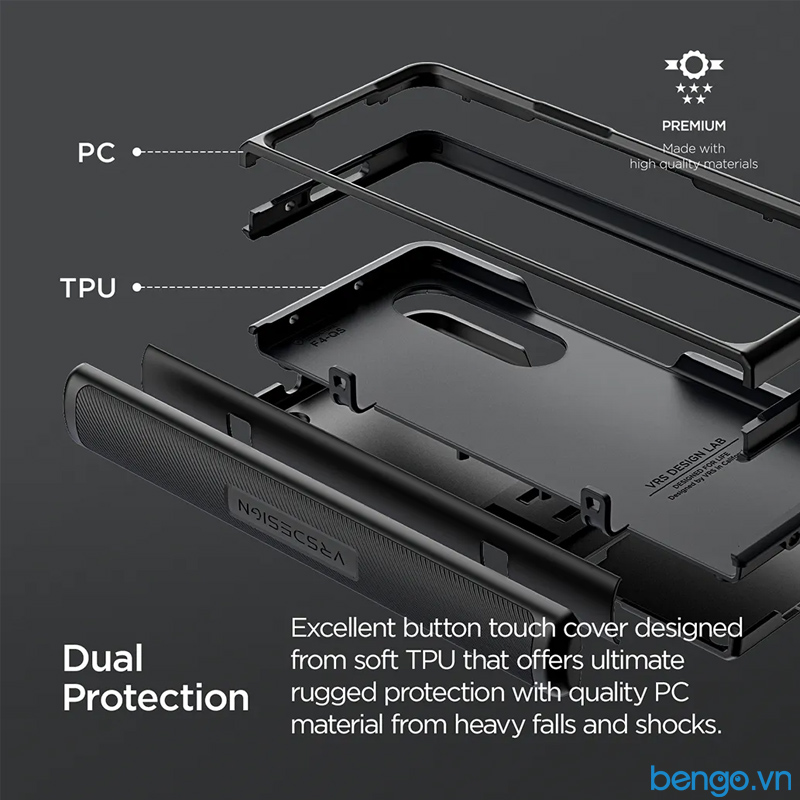 Ốp Lưng Samsung Galaxy Z Fold 4 5G VRS Design QuickStand Active