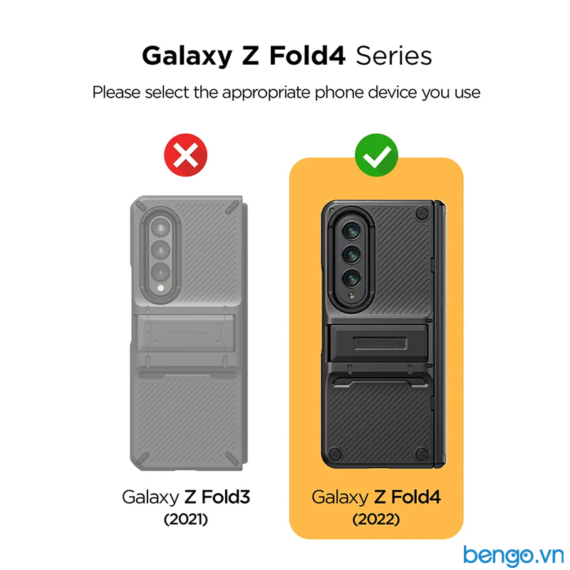 Ốp Lưng Samsung Galaxy Z Fold 4 5G VRS Design QuickStand Active