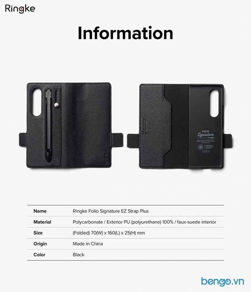 Bao da Samsung Galaxy Z Fold 4 RINGKE Folio Signature EZ Strap Plus