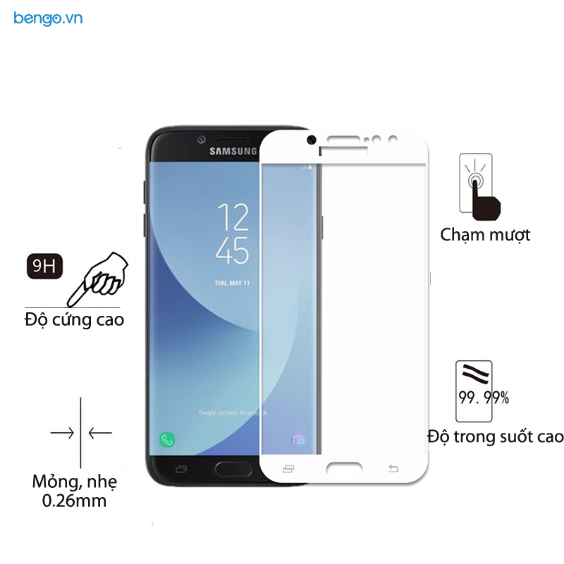Kính cường lực Samsung Galaxy J7 Pro 4D Full màn hình