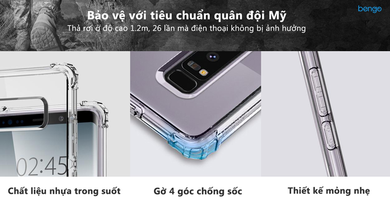 Ốp lưng Samsung Galaxy Note 8 SPIGEN Crystal Shell Ốp lưng Samsung Galaxy Note 8 SPIGEN Crystal Shell
