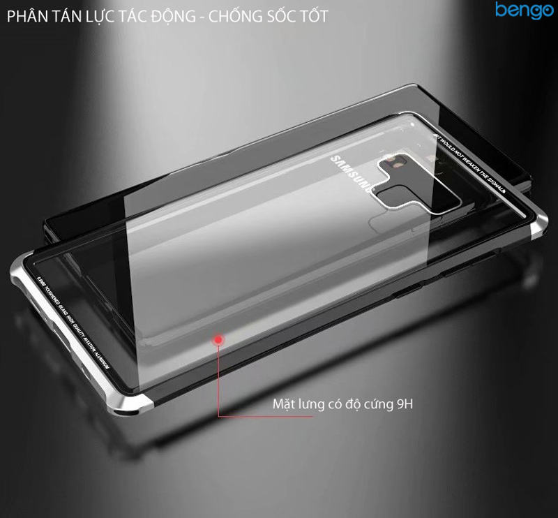 Ốp lưng Samsung Galaxy Note 9 LUPHIE viền kim loại mặt lưng kính Ốp lưng Samsung Galaxy Note 9 LUPHIE viền kim loại mặt lưng kính