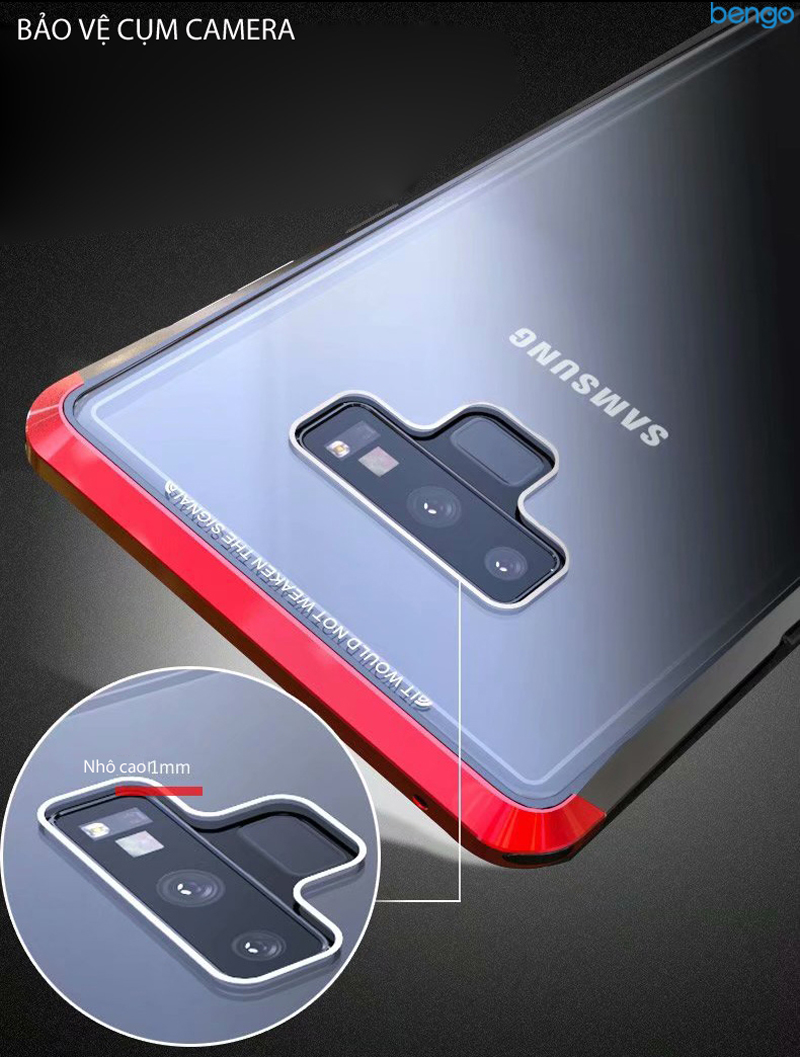 Ốp lưng Samsung Galaxy Note 9 LUPHIE viền kim loại mặt lưng kính Ốp lưng Samsung Galaxy Note 9 LUPHIE viền kim loại mặt lưng kính
