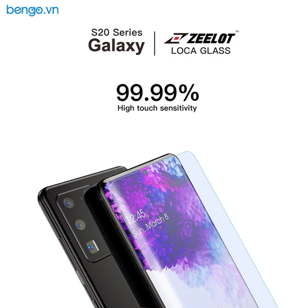 Dán cường lực Samsung Galaxy S20 Plus Zeelot PureGlass 3D Clear Loca UV