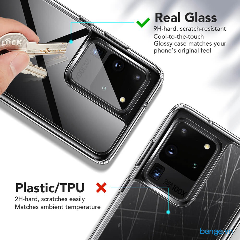Ốp lưng Samsung Galaxy S20 Ultra ESR Mimic Tempered Glass