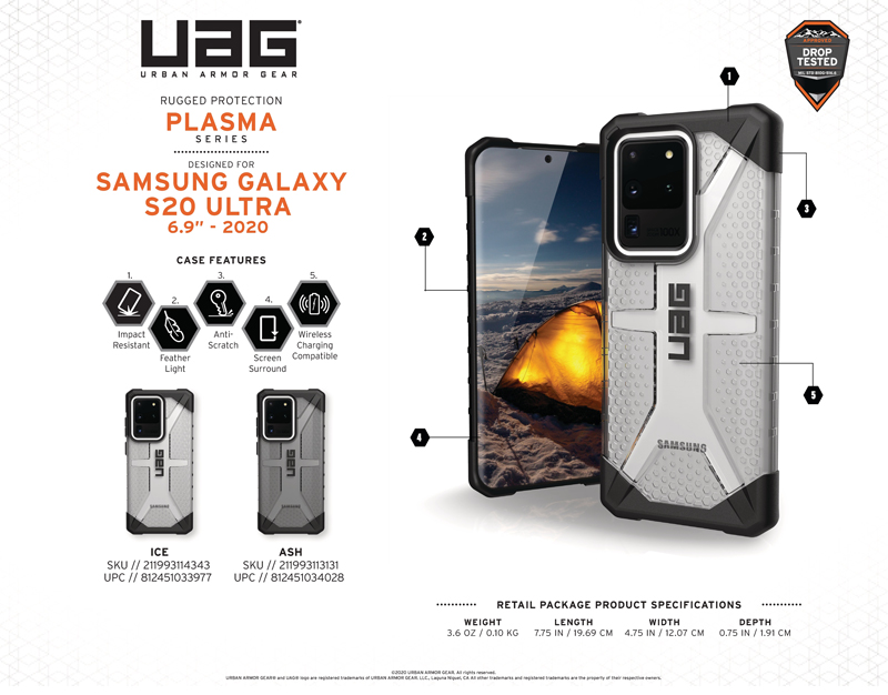 Ốp lưng Samsung Galaxy S20 Ultra UAG Plasma