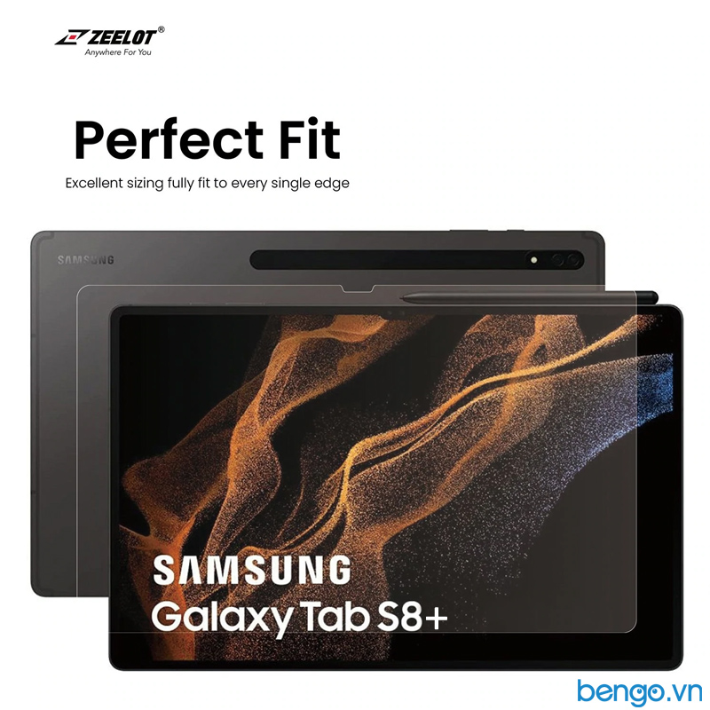 Dán cường lực Samsung Galaxy Tab S8 Plus Zeelot PureShield 2.5D Clear