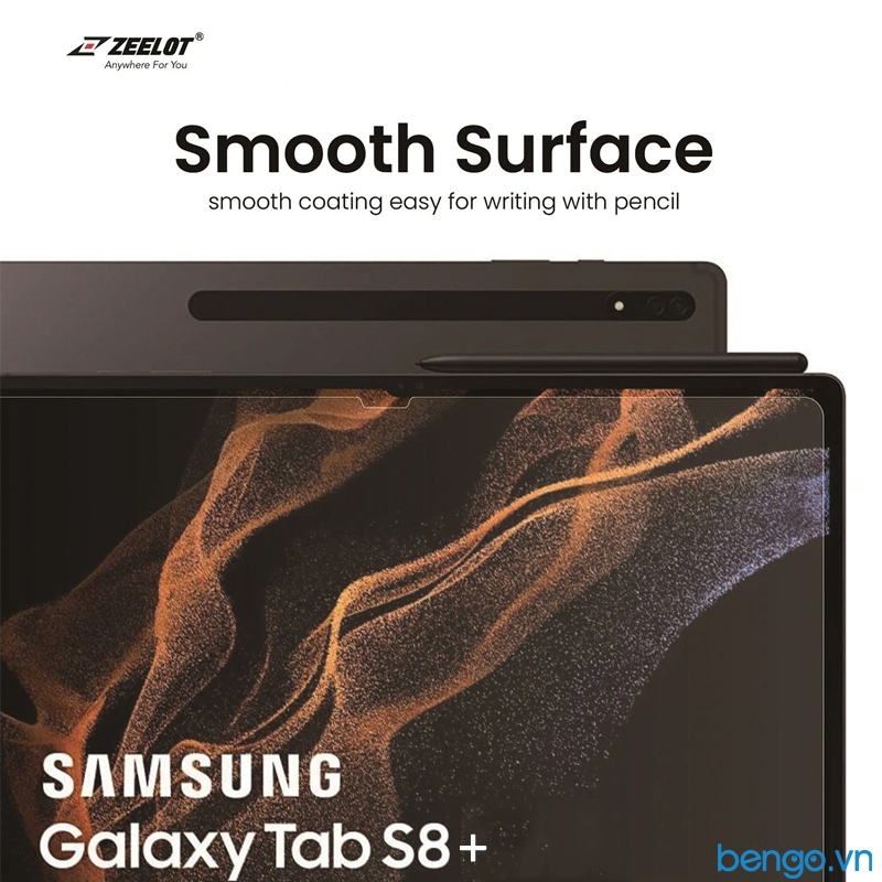 Dán cường lực Samsung Galaxy Tab S8 Plus Zeelot PureShield 2.5D Clear