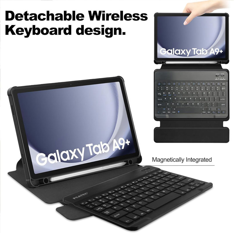 Galaxy Tab A9 Plus Zaki SlimFit Clear Rotate Keyboard