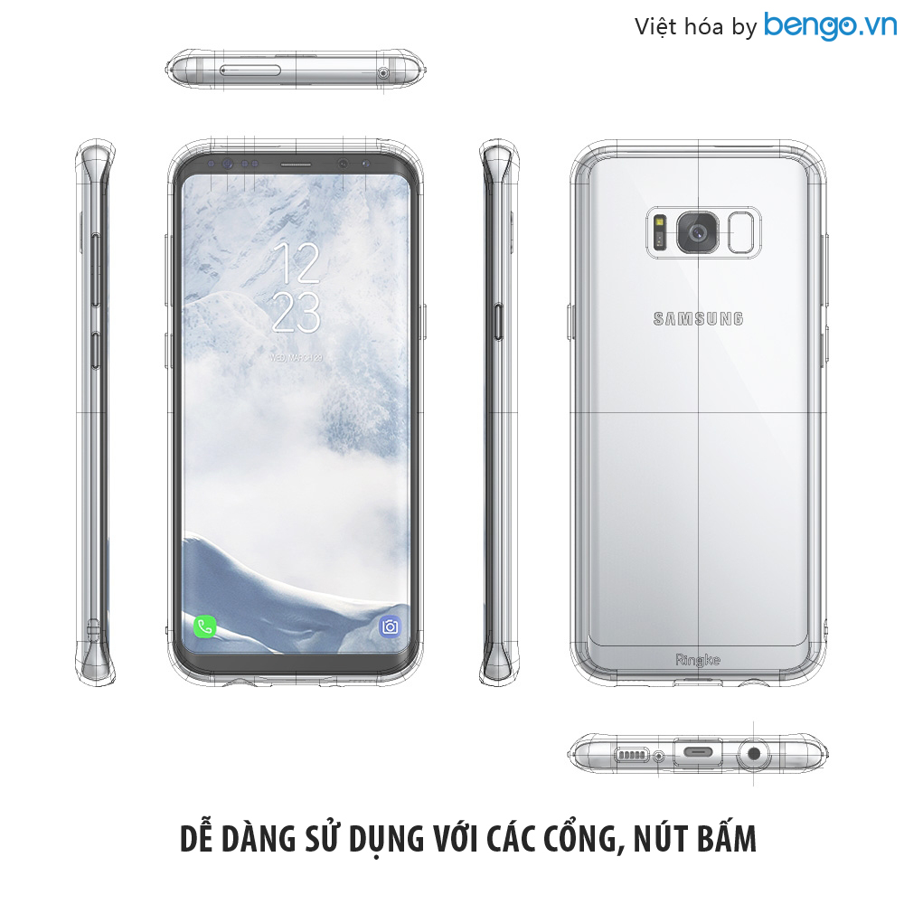 Ốp lưng Samsung Galaxy S8 Ringke Fusion