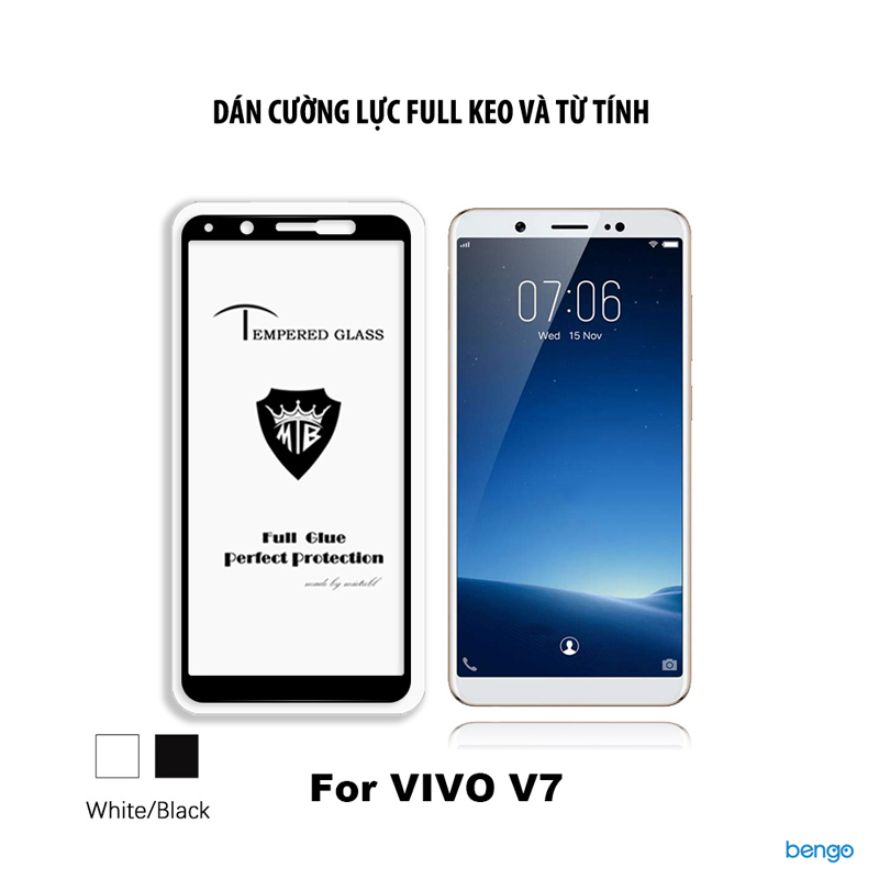 Dán cường lực Vivo V7 3D full keo và từ tính