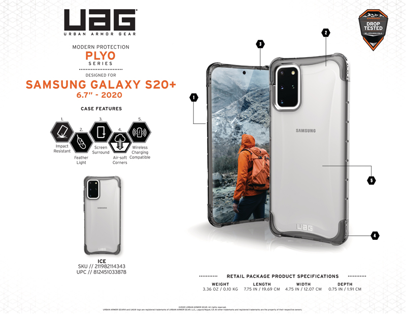 Ốp lưng Samsung Galaxy S20 Plus UAG PLYO