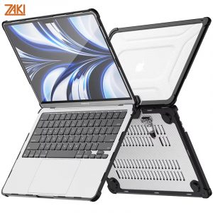 Ốp lưng MacBook Air 13"/Air 15" M3/M2 Zaki Evoshell Case trong suốt 2 lớp có chân dựng