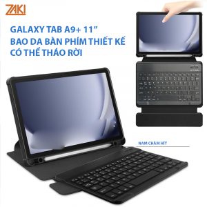 Bao Da Bàn Phím Samsung Galaxy Tab A9 Plus ZAKI SlimFit Clear Rotate Keyboard