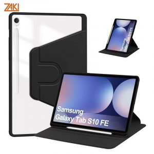 Bao da Samsung Galaxy Tab S10 FE/S9/S9 FE Zaki SlimFit Clear Rotate 360