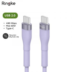 Cáp sạc nhanh RINGKE Fast Charging Pastel Cable C-to-C nhiều màu