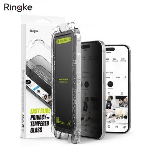 [Combo 2] Dán cường lực chống nhìn trộm iPhone 16 Plus / iPhone 15 Plus RINGKE Easy Slide Privacy Tempered Glass