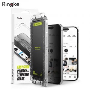 [Combo 2] Dán cường lực chống nhìn trộm iPhone 16 / iPhone 15 RINGKE Easy Slide Privacy Tempered Glass