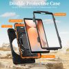 For Samsung Galaxy Tab A11 8.7 Inch 2025 SM-X130 / SM-X133 / SM-X135 Silicone and Plastic Combo Rugged case with Shoulder Strap