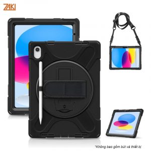 Ốp chống sốc iPad A16 11" 11th/10.9" Gen 10th Zaki JGX có dây đeo vai và chân dựng