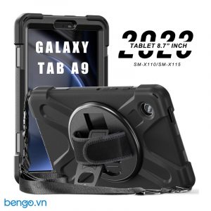 Ốp lưng Samsung Galaxy Tab A9 chống sốc có chân dựng, dây đeo vai và tay Zaki JGX