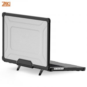 Ốp lưng trong suốt chống sốc kèm chân dựng cho MacBook Pro 14/Pro 16 M5/M4/M3/M2/M1 Zaki Evoshell Case