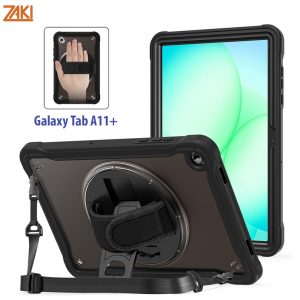 Ốp lưng chống sốc Samsung Galaxy Tab A11 Plus Zaki FLT chân xoay 360 có quai đeo tay