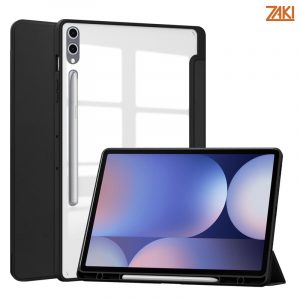 Bao da Samsung Galaxy Tab S10 Plus ZAKI SlimFit Clear mặt lưng trong suốt (Đen)