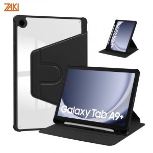 Bao da Samsung Galaxy Tab A9 Plus (SM-X210 / X216 / X218) Zaki SlimFit Clear Rotate 360