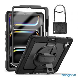 Ốp lưng iPad Pro 11" M5/M4 Zaki SZC chống sốc có dây đeo và dán màn hình